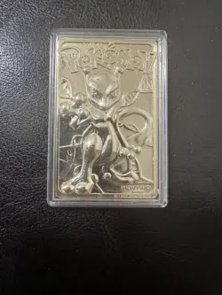 23k Gold Plated Nintendo Pokemon Mewtwo Trading Card - Image 1