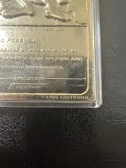 23k Gold Plated Nintendo Pokemon Mewtwo Trading Card - Image 2