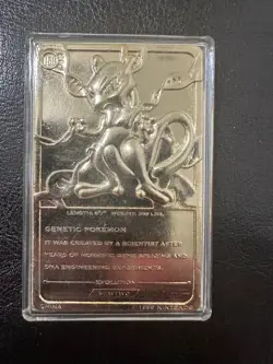 23k Gold Plated Nintendo Pokemon Mewtwo Trading Card - Image 3