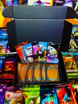 MTG Magic the Gathering Mystery Gift Box - 5 Booster Packs + 5 Rare Cards - Image 1