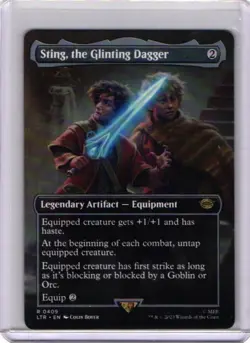 Sting, the Glinting Dagger (Borderless) #409 NM Lord of the Rings LTR Magic MTG - Image 1