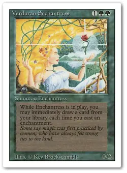 VERDURAN ENCHANTRESS x1 mtg HP 3rd Edition Revised 1 Rare - Image 1