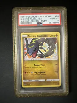 Pokemon TCG Shining Rayquaza Holo Rare Card Shining Legends 56/73 PSA 10 - Image 1
