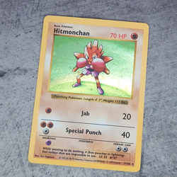 1999 Pokemon TCG Hitmonchan Base Set Shadowless Holo Rare 7/102 Ungraded - Image 1