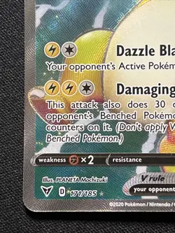 2020 Pokemon Sword & Shield Vivid Voltage Ultra Rare V #171 Ampharos Holo TCG - Image 2
