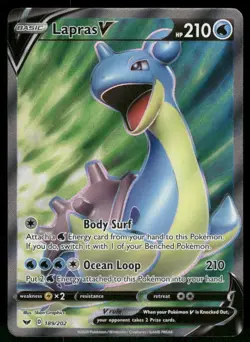 Lapras V (Full Art) 189/202 Ultra Rare Holo NM Pokemon SWSH01: Sword & Shield Ba - Image 1