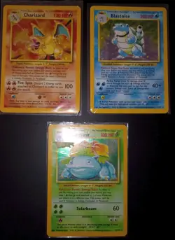 POKEMON TCG BASE SET HOLOS CHARIZARD BLASTOISE AND VENUSAUR. - Image 1
