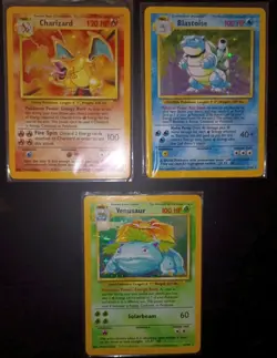 POKEMON TCG BASE SET HOLOS CHARIZARD BLASTOISE AND VENUSAUR. - Image 2