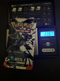 Heavy 22.87g Pokemon TCG SV 10.5 Black Bolt Booster Pack Sealed! - Image 1