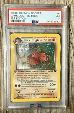 Pokemon TCG Dark Dugtrio #6 1st Edition Holo 2000 Team Rocket PSA NM 7 - Image 1