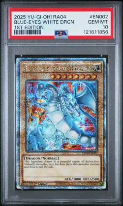 🔥PSA 10🔥 BLUE-EYES WHITE DRGN (Quarter Century Secret Rare) Ra04-en002 - Image 1