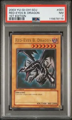 2003 Yu-Gi-Oh! Red-Eyes B. Dragon Black SDJ-001 1st Edition PSA 7 Ultra Rare - Image 1