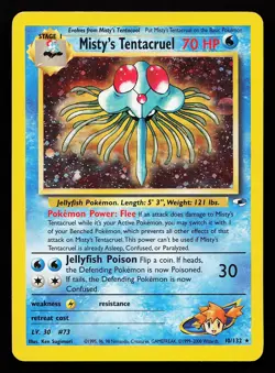 Misty's Tentacruel 10/132 Holo Rare Gym Heroes Pokemon Card - Image 1