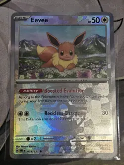 Eevee Master Ball Reverse Holo 074/131 Prismatic Evolutions Pokemon Card TCG - Image 1