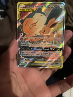 Pokemon TCG Eevee & Snorlax GX SM169 SM Holo Card Mint Condition - Image 1