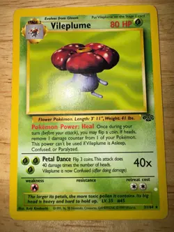 Pokemon TCG Vileplume 31/64 Jungle Unlimited Non-Holo Card LP - Image 1