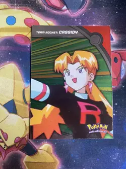 Topps Pokemon Heroes & Villains Card HV5 Team Rocket Cassidy Silver Foil HOLO LP - Image 1