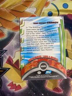 Topps Pokemon Heroes & Villains Card HV5 Team Rocket Cassidy Silver Foil HOLO LP - Image 2
