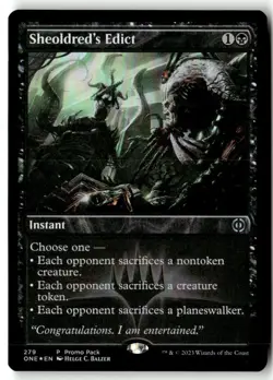 MTG Foil Sheoldred's Edict - Promo Pack Moderately Played English - Image 1