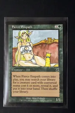 Fierce Empath Altered Art Hand Painted MTG Magic the Gathering Anime Girl Elf - Image 1