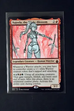Najeela, the Blade-Blossom Altered Art Hand Painted MTG Magic the Gathering Girl - Image 1