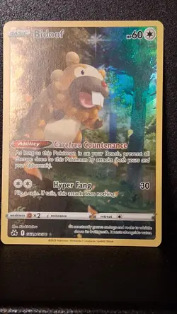 Bidoof GG29/GG70 Crown Zenith: Galarian Gallery Holo Pokemon TCG NM PACK FRESH - Image 1