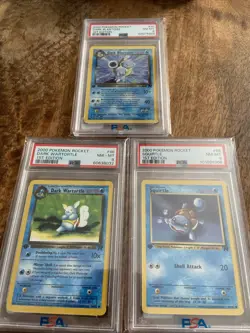 2000 Pokemon Team Rocket 1st Edition Dark Blastoise Wartortle Squirtle Set PSA 8 - Image 1