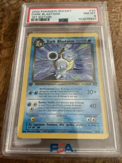 2000 Pokemon Team Rocket 1st Edition Dark Blastoise Wartortle Squirtle Set PSA 8 - Image 2