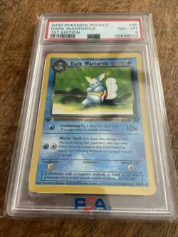 2000 Pokemon Team Rocket 1st Edition Dark Blastoise Wartortle Squirtle Set PSA 8 - Image 4