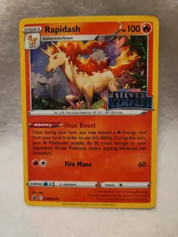 Pokemon TCG Silver Tempest Rapidash Black Star Promos SWSH270 Holo Rare NM - Image 1