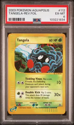 2003 POKEMON AQUAPOLIS #112 TANGELA-REVERSE FOIL PSA 6 - Image 1