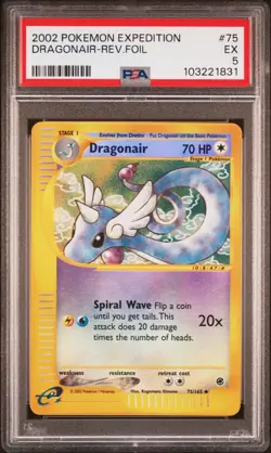 2002 POKEMON EXPEDITION #75 DRAGONAIR-REVERSE FOIL PSA 5 - Image 1