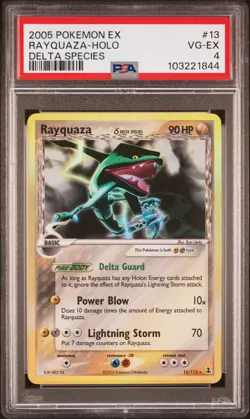 2005 POKEMON EX DELTA SPECIES #13 RAYQUAZA-HOLO PSA 4 - Image 1