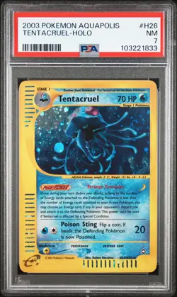 2003 POKEMON AQUAPOLIS #H26 TENTACRUEL-HOLO PSA 7 - Image 1