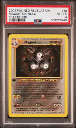 2001 POKEMON NEO REVELATION 1ST EDITION #10 MAGNETON-HOLO PSA 4 - Image 1
