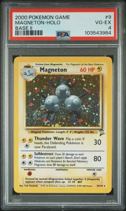 2000 POKEMON BASE SET 2 #9 MAGNETON-HOLO PSA 4 - Image 1