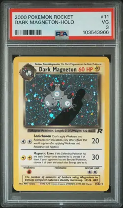 2000 POKEMON ROCKET #11 DARK MAGNETON-HOLO PSA 3 - Image 1