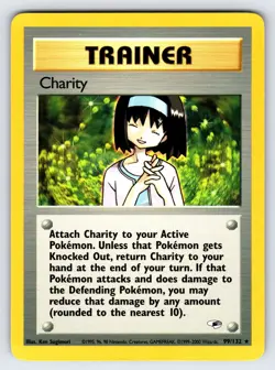 Charity 99/132 2000 Gym Heroes Pokemon Card Vintage WOTC Trainer Rare - VLP - Image 1
