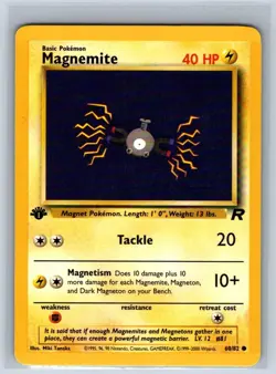Pokemon Magnemite Team Rocket 1st Edition 60/82 NM - Image 1