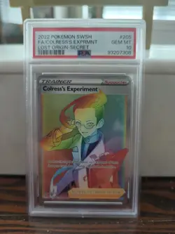 PSA Gem Mint 10 ⭐Colress's Experiment Rainbow Secret⭐ #205 Pokemon Lost Origin - Image 1