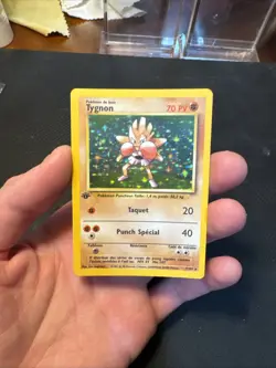 1999 Pokemon TCG Tygnon 7/102 French Base Set 1st Edition Holo NM+ - Image 1
