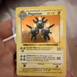 Pokemon TCG Magneton Base Set Holo Unlimited Rare Card 9/102 - Image 1
