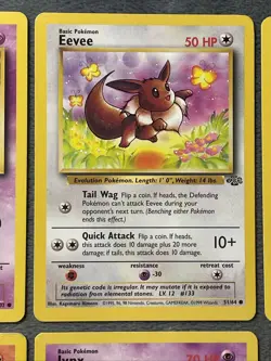 Vintage Pokemon Cards Base Set Jungle Eevee Abra Charmander Onix Abra Jynx +more - Image 4
