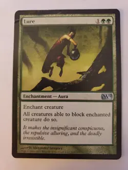 MTG Magic The Gathering Card Lure Enchantment Aura Green 2012 - Image 1