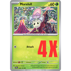 4x Pokemon TCG Morelull 008/191 Surging Sparks Regular Card English 2024 NM - Image 1