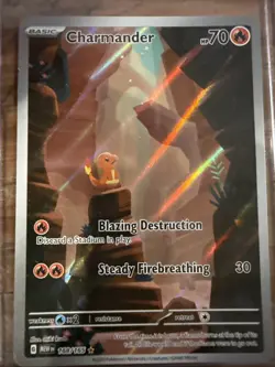 Pokemon Scarlet & Violet Charmander Holo TCG Card Full Art 168/165 - Image 1
