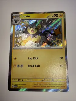 Pokemon TCG Luxio Scarlet & Violet Paldean Fates Holo Shiny Rare Card 136/091 - Image 1