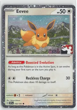 Pokemon Prize Pack Series Cards Stamped Foil Common #143/191 Eevee - Image 1