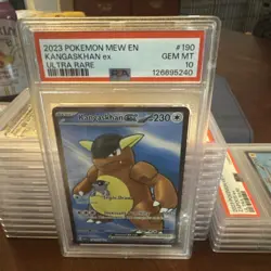 2023 Kangaskhan EX 190/165 Mew EN 151 Ultra Rare Full Art Pokemon Card PSA 10 - Image 1