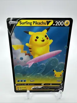 Surfing Pikachu V 008/025 Celebrations Collection Pokemon Trading Card TCG - Image 1